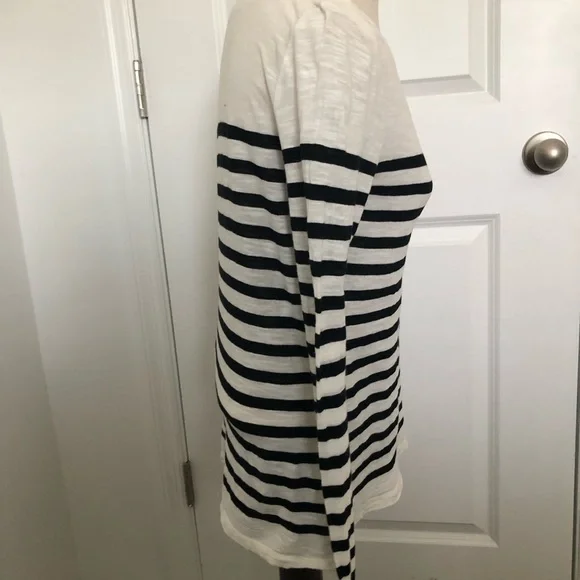 LOFT French Stripe Black and White Top - Picture 3 of 5